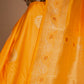 Vintage Buti Handwoven Banarasi Yellow Silk Saree