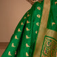 Mor Handwoven Banarasi Green Silk Saree