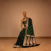 Paisley Zari Buti Handwoven Banarasi Emerald Silk Saree