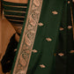 Paisley Zari Buti Handwoven Banarasi Emerald Silk Saree