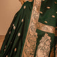Paisley Zari Buti Handwoven Banarasi Emerald Silk Saree