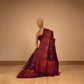 Shikhar Handwoven Banarasi Burgundy and Rust Silk Saree