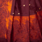 Shikhar Handwoven Banarasi Burgundy and Rust Silk Saree