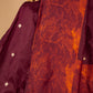 Shikhar Handwoven Banarasi Burgundy and Rust Silk Saree