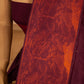 Shikhar Handwoven Banarasi Burgundy and Rust Silk Saree