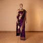 Pankh Buti Handwoven Banarasi Baingani Silk Saree