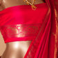 Paisley Zari Buti Handwoven Banarasi Red Silk Saree