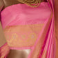 Vintage Buti Handwoven Banarasi Pink Silk Saree