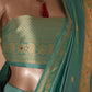 Phul Buti Handwoven Banarasi Aqua Blue Silk Saree