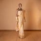 Vintage Buti Handwoven Banarasi White Silk Saree