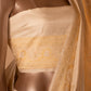 Vintage Buti Handwoven Banarasi White Silk Saree
