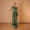 Vintage Buti Handwoven Banarasi Green Silk Saree