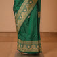 Vintage Buti Handwoven Banarasi Green Silk Saree