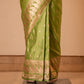 Paisley Buti Handwoven Banarasi Parrot Green Silk Saree