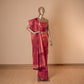 Shikhar Handwoven Banarasi Apricot & Wine Silk Saree