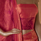 Shikhar Handwoven Banarasi Apricot & Wine Silk Saree