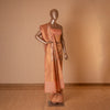 Nandi Brocade Handwoven Banarasi Peach Silk Saree