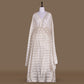 Leheriya Kadhwa Banarasi Handwoven Tussar White Tissue Fabric