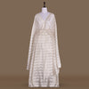 Leheriya Kadhwa Banarasi Handwoven Tussar White Tissue Fabric