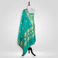 Kamal Sea Green Banarasi Handwoven Silk Dupatta