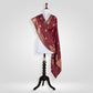 Kamal Deep Red Banarasi Handwoven Silk Dupatta