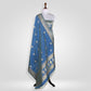 Kamal Sea Blue Banarasi Handwoven Silk Dupatta