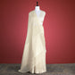 Phool Chevron Cream Cotton Saree