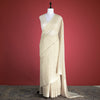 Phool Chevron Cream Cotton Saree