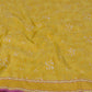 Resham Jaal Lime Yellow Muslin Cotton Saree