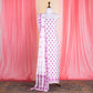 Pamposh Banarasi Handwoven White Magenta Silk Cotton Suit Set 2 Piece