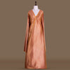 Shahteer Banarasi Handwoven Orange Silk Fabric