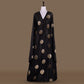 Gulbahar Buta Kadhwa Banarasi Handwoven Black Silk Fabric