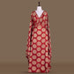 Ashrafi Banarasi Handwoven Maroon Silk Fabric
