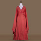 Jamevar Banarasi Handwoven Red Tanchoi Silk Fabric