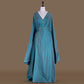 Jamevar Banarasi Handwoven Turquoise Tanchoi Silk Fabric