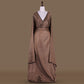 Brocade Banarasi Handwoven Brown Silk Fabric