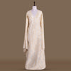 Jungla Banarasi Handwoven Cream Tussar Georgette Fabric