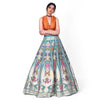 Haathi Daant Lehenga Azure