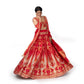 Haathi Daant Banarasi Handwoven Lehenga Red