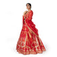 Haathi Daant Banarasi Handwoven Lehenga Red