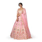 Haathi Daant Banarasi Handwoven Lehenga Baby Pink