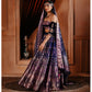 Gulab Pash Ink Blue Banarasi Handwoven Lehenga