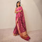 Chandra Banarasi Handwoven Magenta Silk Saree