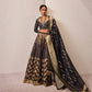 Sitara Banarasi Handwoven Black Silk Lehenga