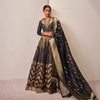 Sitara Banarasi Handwoven Black Silk Lehenga